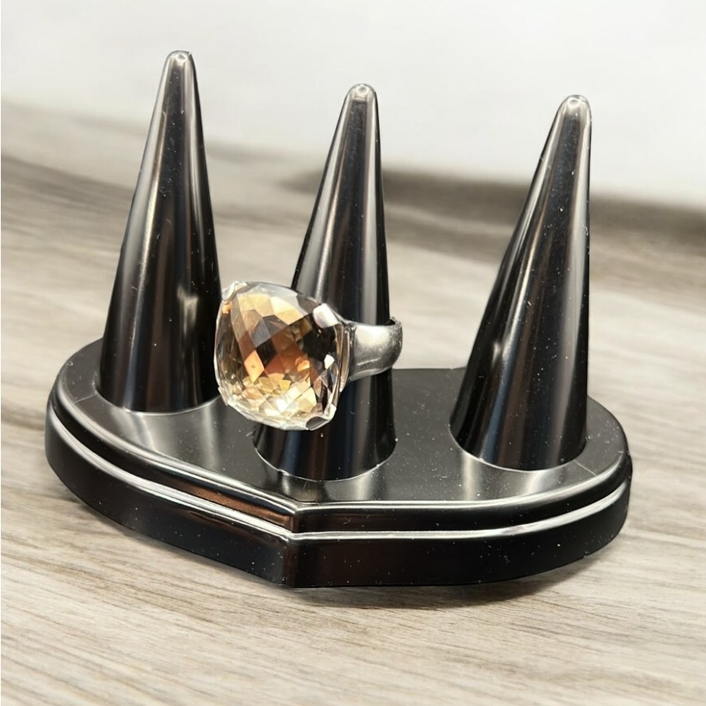 AUTHENTIC Swarovski Vintage Cushion-cut Cocktail Ring, Crystal EUC ✨RARE✨ - Picture 4 of 16